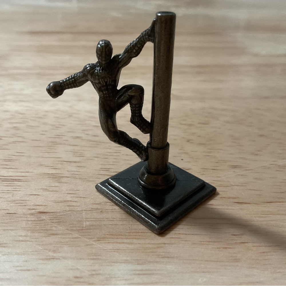 Monopoly SpiderMan hanging on Pole Token Replacement Game Part Piece Metal 2007